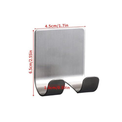 Self Adhesive Razor Holder Hanger with Double Hook Stainless Steel Shower Hook for Razor 2 Pack(Silver) - color: Silver