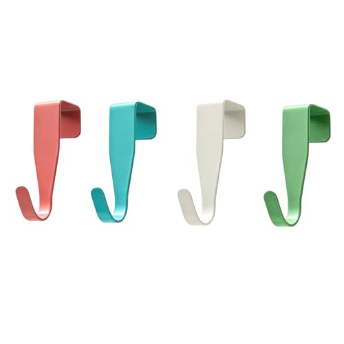 Over Cabinet Door Hooks, 4 Pack Heavy Duty Metal J-Hooks for Kitchen, Bathroom, Laundry Room, Cabinet Hooks for Hanging, Hold Up to 7 lbs, Space-Saving Organizer - Color - color: Color-4pcs