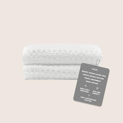 Sedona Waffle Washcloths, 410 GSM 100% Cotton, Set of 2, Soft Textured Face Towels, Quick-Drying & Gentle, White - color: White, style: Washcloth (Set of 2)