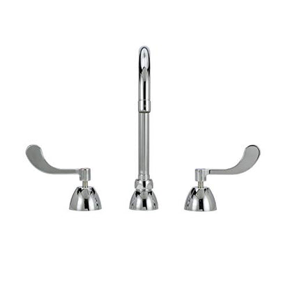 Zurn Z831B4-XL AquaSpec Widespread Gooseneck Faucet, 5 3/8" Spout, 2.2 GPM Pressure-Compensating Aerator, 4" Wrist Blade Handles, Chrome