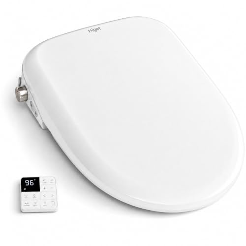 Electric Bidet Toilet Seat, Heated Toilet Seat, Elongated White | Warm Water Wash, Warm Air Dryer, Self-Cleaning Nozzle, Wireless Remote, LED Night Light, Soft-Close Lid, Easy Install - style: Remote – Classic