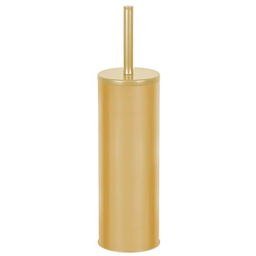 Deep & Sturdy Toilet Bowl Brush with Holder - Durable Scrubbing - Toilet Cleaners - Household Essentials - Bathroom Cleaner - Cleaning Supplies - Household Supplies, Painted Satin Gold - color: Satin Gold