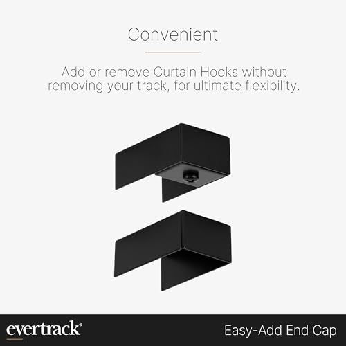 Curtain Track - Ceiling Mounted Curtain Rail for Curtains, Drapes, and Room Dividers - USA Made - Large (20 Feet), Jet Black - color: Jet Black, size: Large (20 Feet)