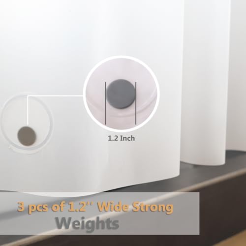 White Plastic Shower Curtain Liner 72 x 75 Inch, Waterproof Frosted Heavy Duty EVA Bathroom Shower Curtain Liners with 3 Magnetic Weights, 72x75 Inch - color: White Frosted, size: 72"W x 75"L (Pack of 1)