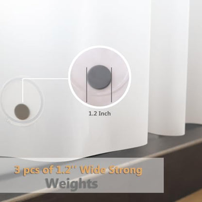 White Plastic Shower Curtain Liner 72 x 75 Inch, Waterproof Frosted Heavy Duty EVA Bathroom Shower Curtain Liners with 3 Magnetic Weights, 72x75 Inch - color: White Frosted, size: 72"W x 75"L (Pack of 1)