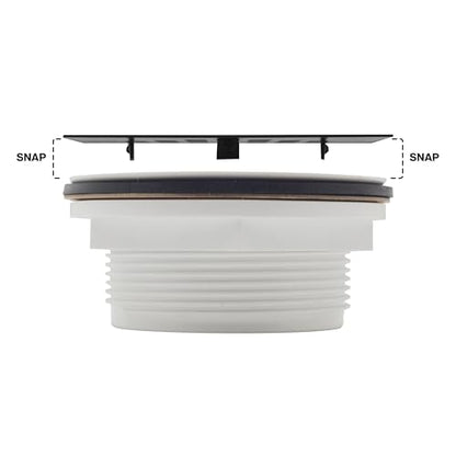 2" Sch 40 PVC Shower Drains W/ 4-1/4" Square Cover in Polished Chrome - color: Polished Chrome