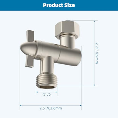 Hibbent All Metal Shower Head Elbow Adapter, 360 ° Adjustable Swivel Brass Shower Head Adapter, Stainless Steel Shower Arm Extension for Fixed and Rain Showerhead, Wall Mounted, Brushed Nickel - color: Brushed Nickel