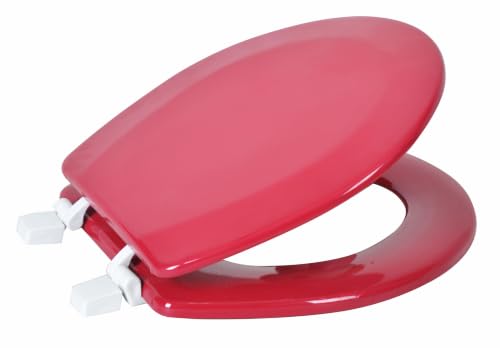 American Dream 17" MDF Toilet Seat – Burgundy Finish, Durable Medium-Density Fiberboard Construction with Easy-Install Hardware and Standard Round Fit - color: Burgundy