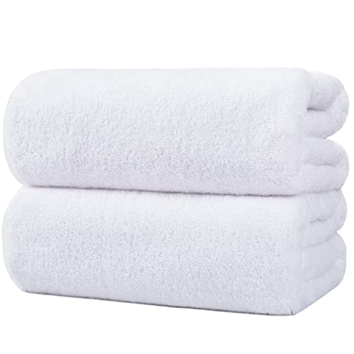 POLYTE Quick Dry Lint Free Microfiber Bath Sheet, 35 x 70 in, Pack of 2 (White) | 2 Pack, Oversize, Lint Free, Quick Dry - color: White