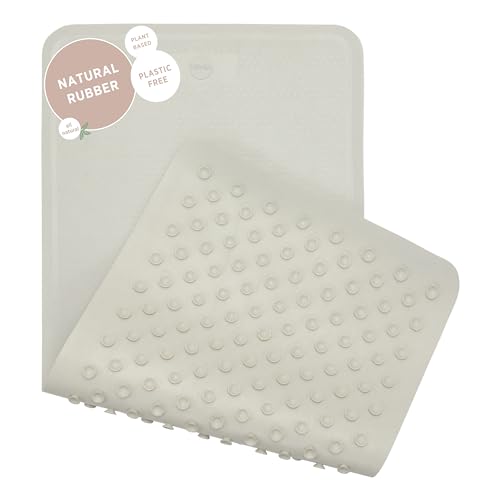 HEVEA Natural Rubber Big Bath Mat - Upcycled, Danish Design - Non Slip Bathtub Mat, 299 Suction Cups - Safe and Friendly Shower Mat for All Ages (Marble) - color: Marble, size: 29.5" x 13.4" (Rectangular)