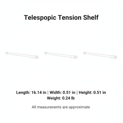 Adjustable Telescopic Tension Shelf for Under Sink Storage, No-Drill PP Plastic Cabinet Organizer Rack, White (1 Pack) - size: 16.14 x 0.51 x 0.51 in