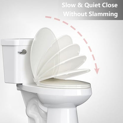 Toilet Seat, Elongated Toilet Seat with Quick-Release And Quick-Attach, Plastic Toilet Seat with Soft Close, Never Loosen, Easy Install and clean - Fits Most Elongated Toilets Biscuit - color: Biscuit, size: Elongated