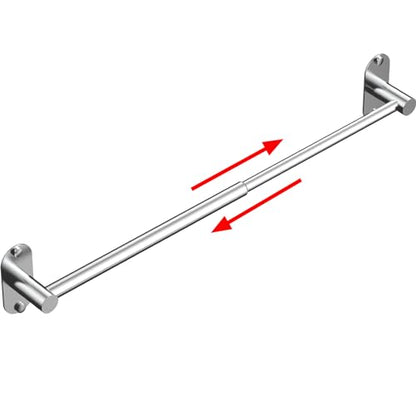 Towel Bar, Adhesive or Drill Wall Mount, Chrome, 1 Pack | Adjustable 14.4 to 25.2 Inch, 304 Stainless Steel Hand Towel Holder, Round Base Towel Racks for Bathroom, Kitchen Use - color: Standard Length–chrome
