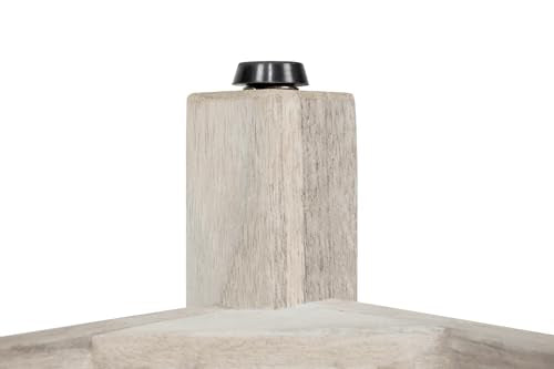 TeakCraft Gray Teak Shower Bench Seat for Bathroom - Waterproof Shower Stool - Fully Assembled, Rustic Gray Finish, The Cosima