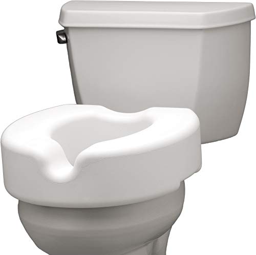 NOVA Toilet Seat Riser – Adds 5” of Height, Raised Toilet Seat with 300 lb Weight Capacity, Universal Fit, Slip-Resistant Bathroom Safety Aid for Elderly & Seniors - style: Without Arm