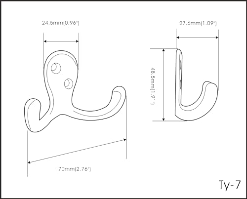 Premium Double Robe Hook, 2-3/4", Zinc Die Cast, Classic Oil-Rubbed Bronze, Made in Taiwan, 2 Pack - size: 2pack-Classic Oil-Rubbed Bronze