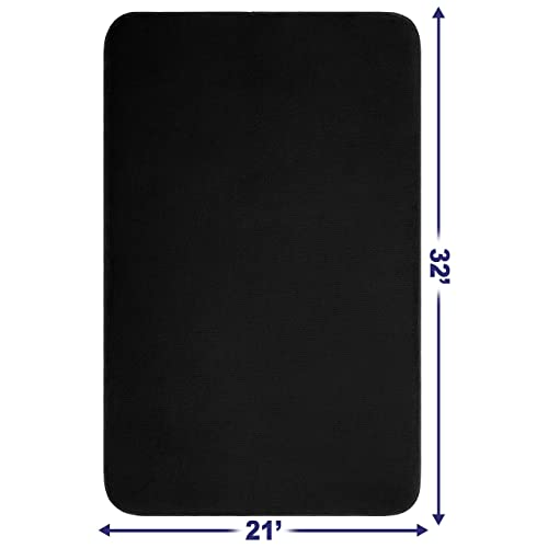 American Soft Linen 21x32 Fluffy Foamed Slip Reducer Bath Rug, Machine Washable Area Bath Mat Rugs for Bathroom, Black - color: Black, style: 21x32" Fluffy Foamed Bath Mat