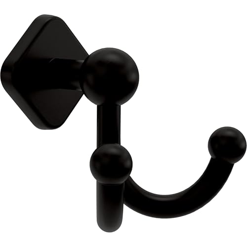 Franklin Brass Gainesville (1-Pack) Towel Hooks Matte Black Double Bathroom J Hooks Wall Mounted for Robes & Towels Hand Towel Hook Holder Kitchen, Bathroom Accessories GNV35-MB - color: Matte Black