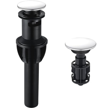 Bathroom Sink Drain, Pop Up Drain Stopper with Overflow, Lavatory Vanity Vessel Sink Drain Assembly, Chrome - color: Chrome