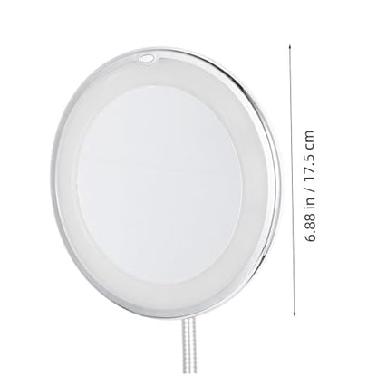Led Lighted Makeup Mirror Magnify Suction Cup Tabletop for Bathroom Magnifying Cosmetics Mirror - color: White