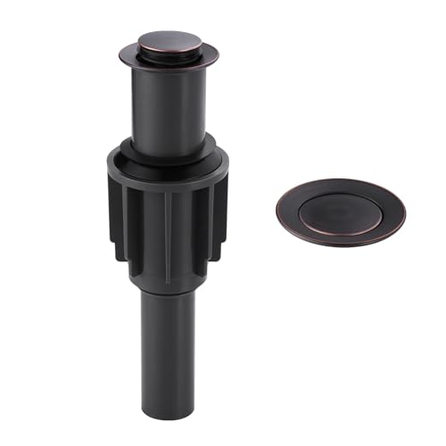 Pop Up Sink Drain Without Overflow, Bathroom Sink Drain Vessel Sink Stopper Pop Up Sink Drain Stopper, Pop Up Drain for Bathroom Sink Drain Strainer for Hair Catcher,Oil Rubbed Bronze - color: Oil Rubbed Bronze, style: Without Overflow