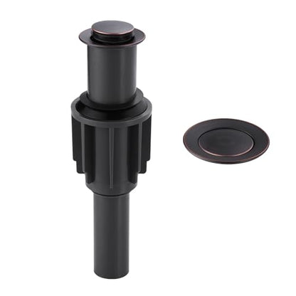 Pop Up Sink Drain Without Overflow, Bathroom Sink Drain Vessel Sink Stopper Pop Up Sink Drain Stopper, Pop Up Drain for Bathroom Sink Drain Strainer for Hair Catcher,Oil Rubbed Bronze - color: Oil Rubbed Bronze, style: Without Overflow