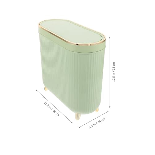Healifty Bathroom Trash Can with Lid Narrow Plastic Waste Bin Sealed Small Trash Basket for Bedroom Office Toilet Home Use