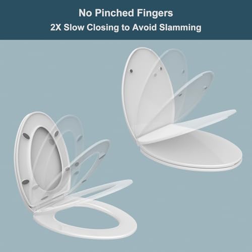 Elongated Slow Close Toilet Seat, Slip-Resistant, Quick Releasing for Cleaning, Easy to Install, Never Loosen, White - style: Elongated