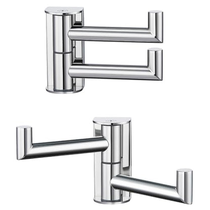 Angle Simple Towel Hook, Swivel Hand Towel Holder, Polished Chrome, 2 Pack | SUS304 Stainless Steel Robe Coat Hooks, Move from Side to Side, Fold to the Wall, for Bathroom Kitchen Closet, Screws Mount - color: Polished Chrome, size: 2 Pack
