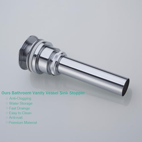 Pop Up Bathroom Sink Drain - Dual Use Vanity Faucet Sink Drain Stopper,for Basin With or Without Overflow hole,Anti Clog Pop Up Drain,Chrome,SE83999C - color: Chrome