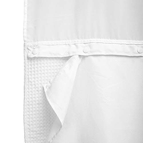 Barossa Design 70x54 Snap-in Shower Curtain Replacement Liner White | 2 Bottom Magnets, Fabric, Removable, Water Repellent, Machine Washable, Hotel Style, 70" W x 54" H Inner Liner - color: White, size: 70"W x 54"L (Pack of 1)