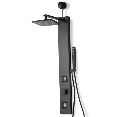 Dion Series 39 In. 2 Jetted Shower Tower With Heavy Rain Shower And Body | Easy Installation With Existing Water Line, Premium Stainless Steel Design, Effortless Diy Installation