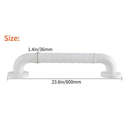 Non-Slip handrails, Stainless Steel Shower Safety Handles, Suitable for bathrooms, Elderly, Handicapped, Handicapped, and Pregnant Women (White, 23.6 1.4in) - size: 23.6*1.4in