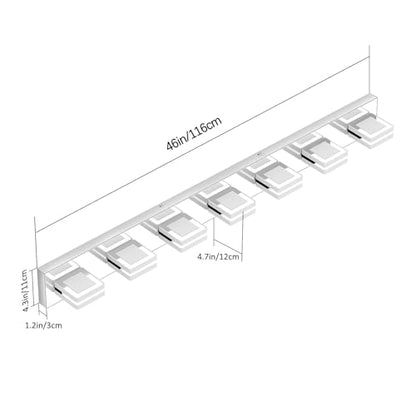 Ralbay 46inch Modern LED Vanity Light Chrome 7 Lights Bathroom Light Fixtures Acrylic Up and Down Bathroom Wall Mounted Lighting Over Long Mirror - color: Chrome, size: 7 Light
