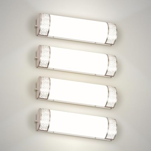 ASD 18 Inch LED Bathroom Vanity Light, 5CCT 2700K-5000K 20W, Dimmable Bathroom Light Fixtures, Modern Vanity Lights for Bathroom Lighting Fixtures Over Mirror, Wall Light Bar, Brushed Nickel, ETL, 4P - color: 18 Inch - Brushed Nickel, size: 4 Pack