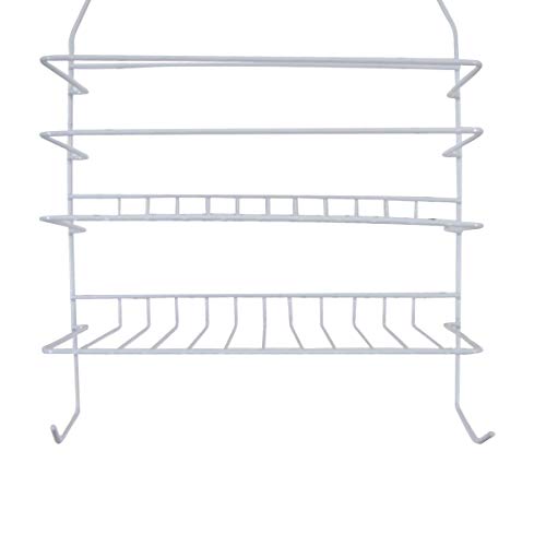 Hanging White Metal Shower Head Caddy Bathroom Storage Wall Mount Bath Organizer Rack