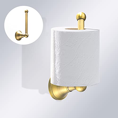 Leyden Antique Brass Toilet Paper Holder Towel Ring, Brass Hand Towel Holder Bathroom Accessories Set Retro Bathroom Hardware Tissue Toilet Roll Holder for Home or Kitchen, 2 Pieces - color: Brass