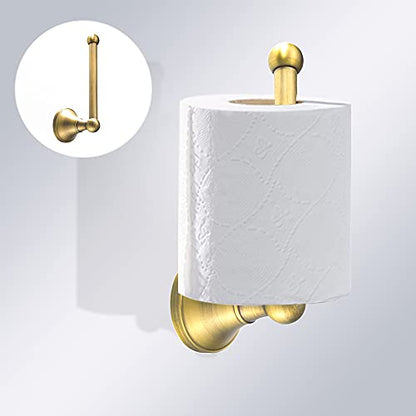 Leyden Antique Brass Toilet Paper Holder Towel Ring, Brass Hand Towel Holder Bathroom Accessories Set Retro Bathroom Hardware Tissue Toilet Roll Holder for Home or Kitchen, 2 Pieces - color: Brass