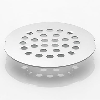 Snap-in Shower Drain Cover 4-1/4 inch Shower Strainer Grid Round (1, Chrome) - color: Chrome