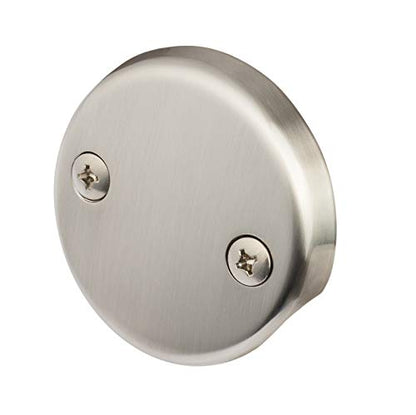 Tip-Toe Tub Trim Set with Two-Hole Overflow Faceplate, Replacement Bath Drain Trim Kit with 2-Hole Overflow Faceplate and Universal Fine/Coarse Thread (Brushed Nickel) - color: Brushed Nickel