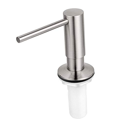 Samodra Sink Soap Dispenser, Metal Pump Head Liquid Lotion Countertop Kitchen Bathroom Soap Dispenser with 12 OZ PET Bottle - color: Brushed Nickel