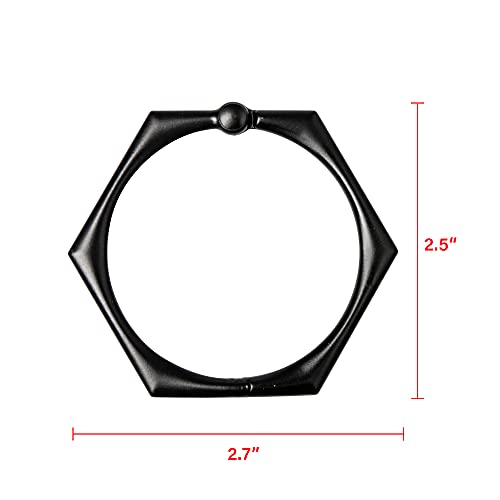 HK9BK Shower Curtain Rings for Bathroom Black - Set of 12 - color: Black