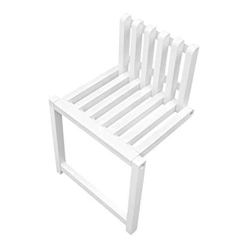 Foldable Wall-Mounted Chair, 330.69 Bearing 90° Foldable 3CM Thickness Solid Wood Invisible Shoe-Changing Stool with Support Legs for Various Occasion (White)