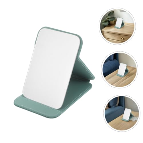 Healeved 2pcs Foldable Travel Vanity Mirror with Stand Small Desktop Makeup Mirror for Dorm Bedroom Bathroom Countertop Use