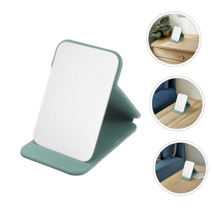 Healeved 2pcs Foldable Travel Vanity Mirror with Stand Small Desktop Makeup Mirror for Dorm Bedroom Bathroom Countertop Use