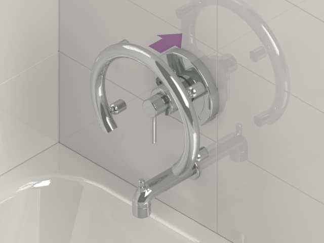 Accent Ring 13" Circular ADA Grab Bar - Polished Chrome, 500 Lbs | Ring-style designer grab bar, decorative and safety-rated, 500 lbs - color: Polished Chrome