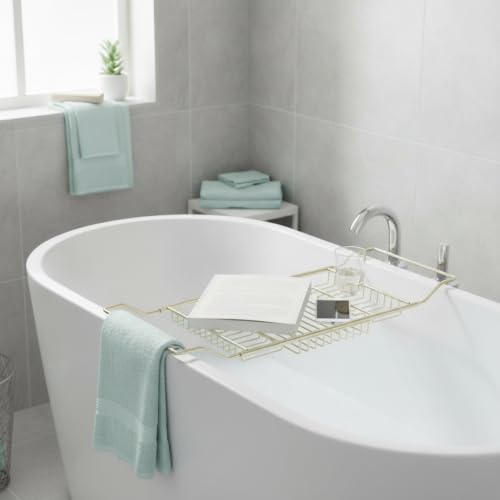 Bathtub Rack Adjustable Bathtub Tray Rust Resistant Bath Tray for Home Spa, Imitation Gold Plated Stainless Steel Bathroom Rack Without Book Holder - style: Imitation Gold Plated Stainless Steel Bathroom Rack Without Book Holder
