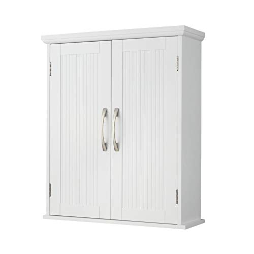 Teamson Home Newport Removable Wall Cabinet with Double Doors- White | Removable, Double Doors - color: White, size: Newport Wall Cabinet