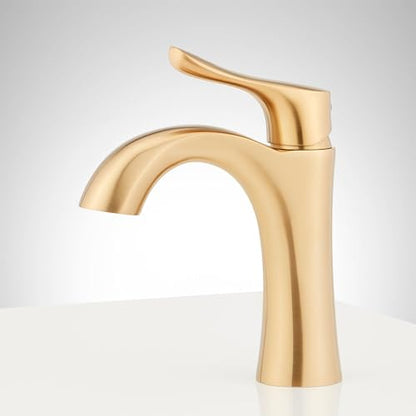 Signature Hardware 447940 Provincetown 1.2 GPM Single Hole Bathroom Faucet with Metal Lever Handle and Pop-Up Drain Assembly | Includes - Pop-Up Drain Assembly - Brushed Nickel