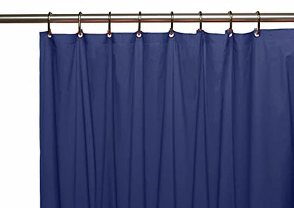 Elegant Heavy Duty Vinyl Shower Curtain Liner with 12 Metal Grommets Navy Blue - color: Navy Blue